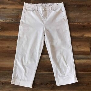 Gloria Vanderbilt White Beaded Capri Jeans Womens Size